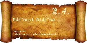 Ménesi Aléna névjegykártya